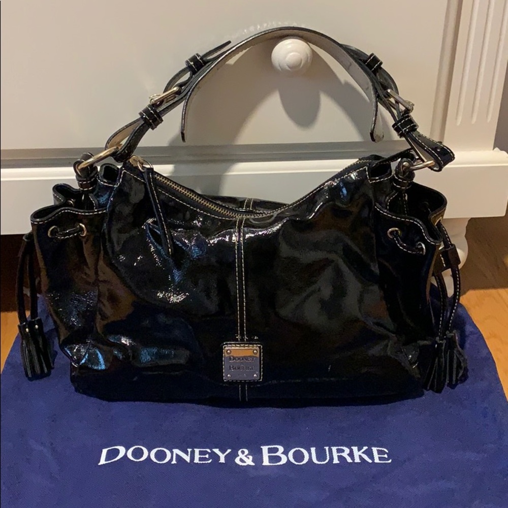 DOONEY & BOURKE patent black leather bag!!